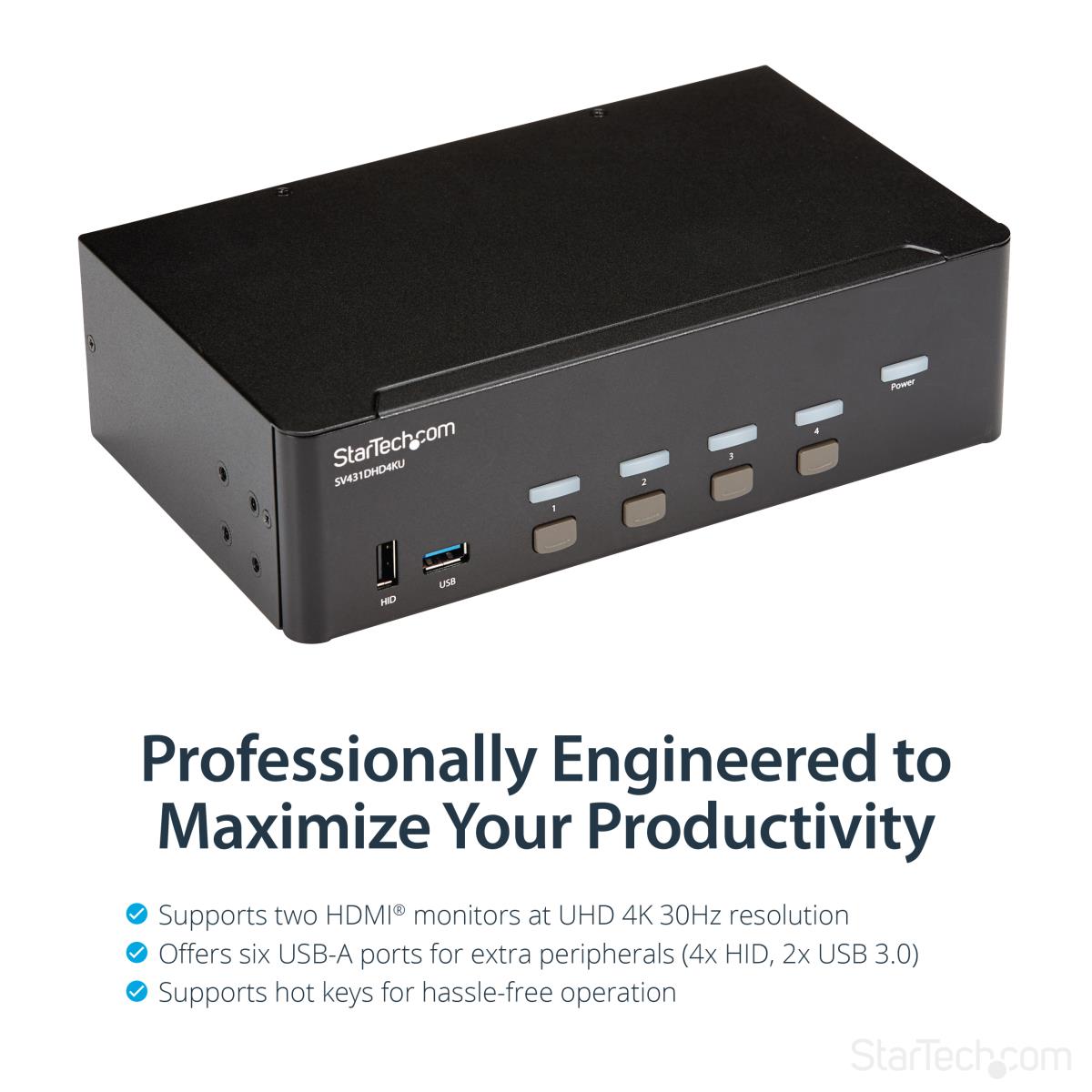 STARTECH.COM KVM Switch - Hdmi 4k30 Dual Display
