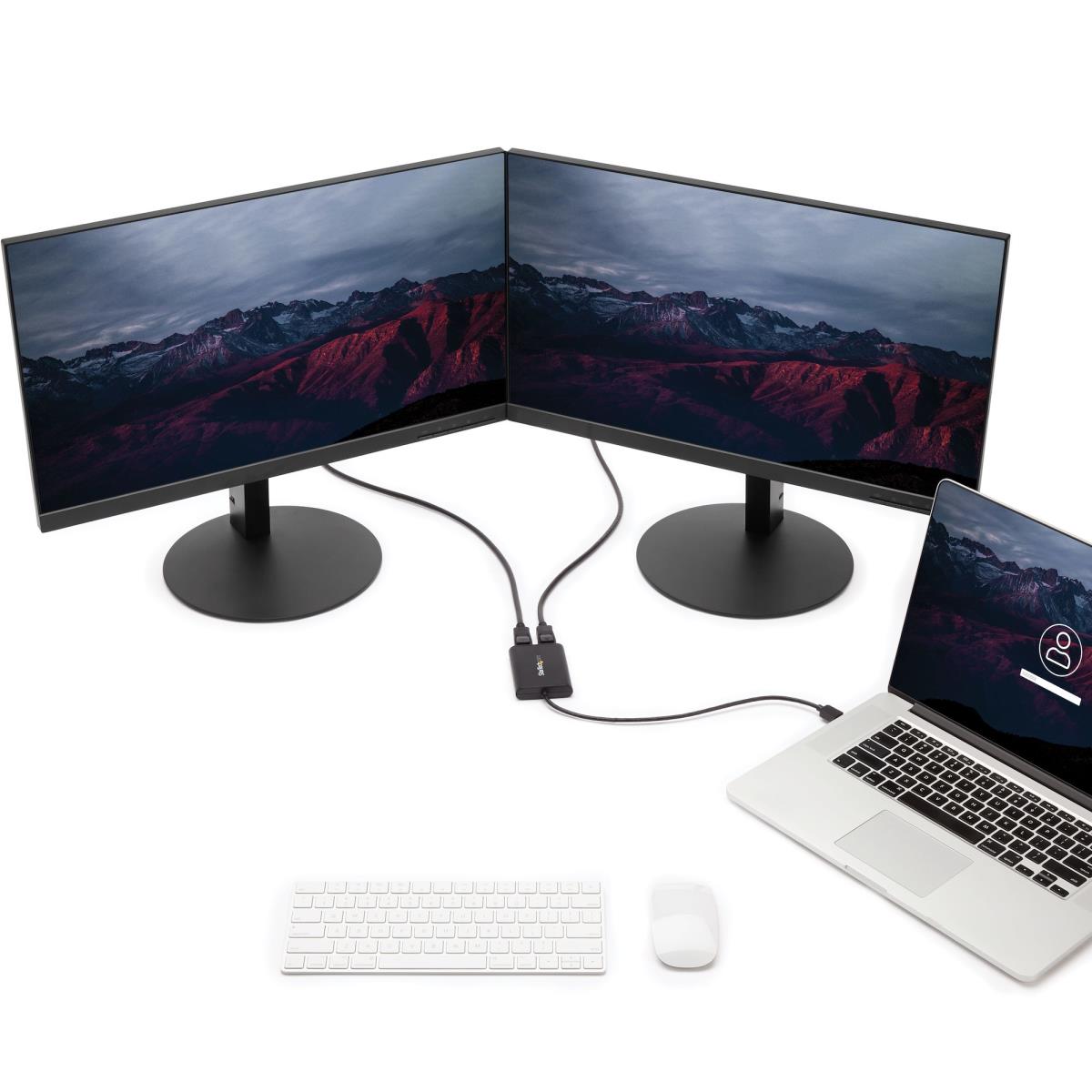 STARTECH.COM USB To Dual DisplayPort Adapter - 4k 60hz - USB 3.0 (5gbps)