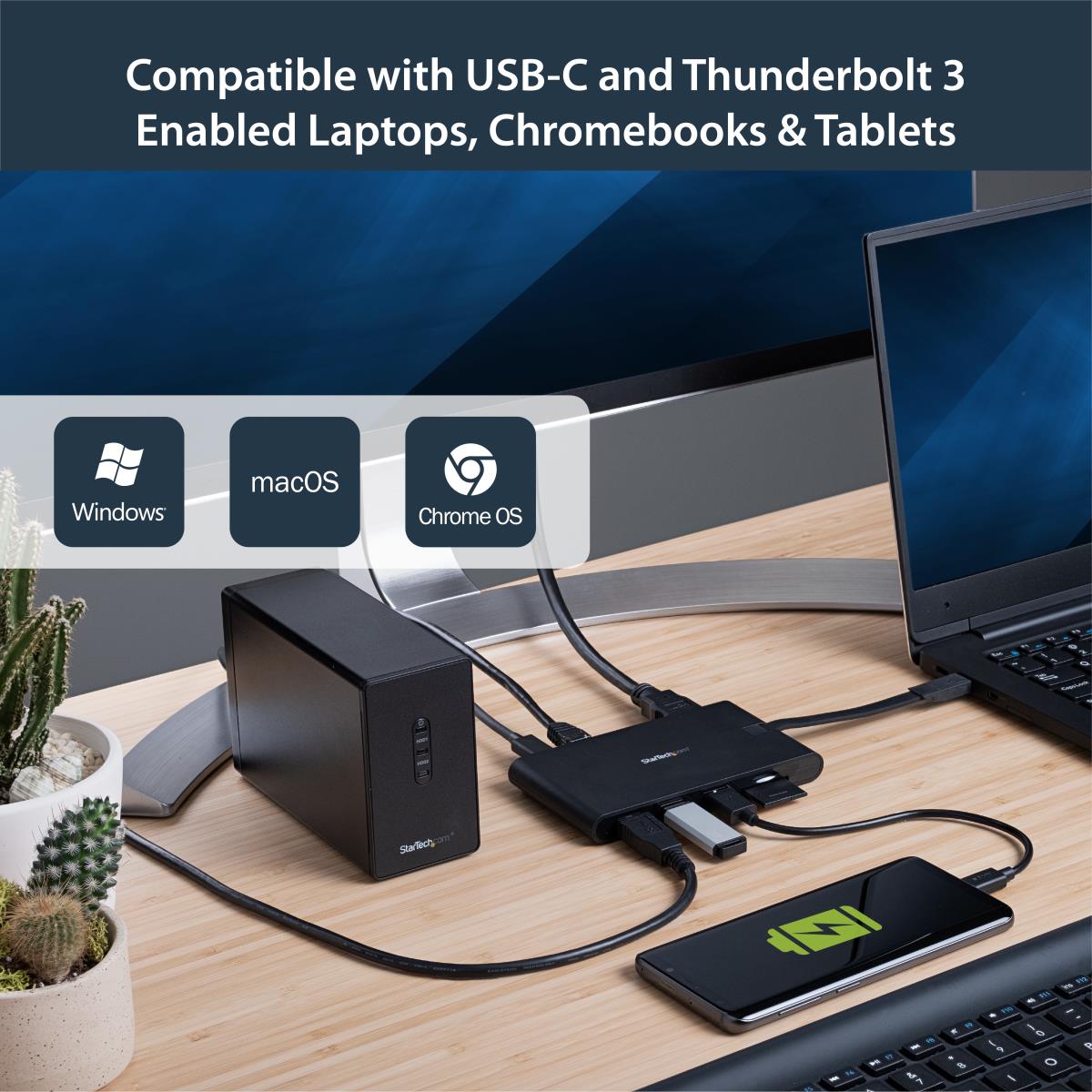 STARTECH.COM Docking Station - USB-c Multiport Adapter With Hdmi And Vga - 3x USB 3.0 - Sd - Pd 3.0 - Wraparound Cable