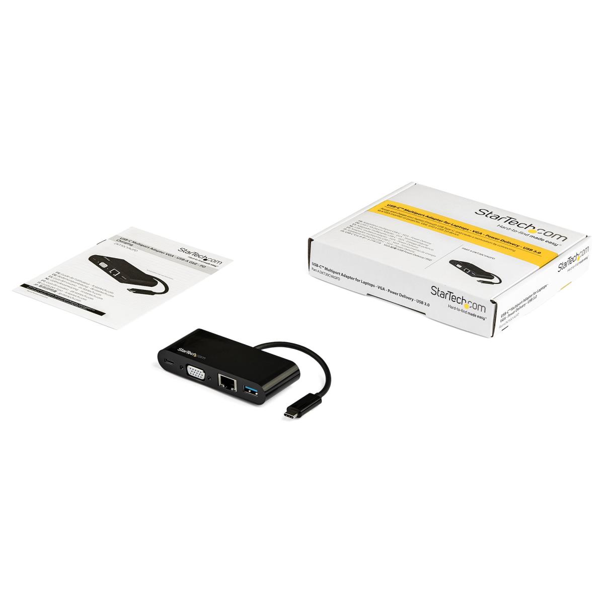 STARTECH.COM USB-c Vga Multiport Adapter - Power Delivery (60w) - USB 3.0 - Gbe