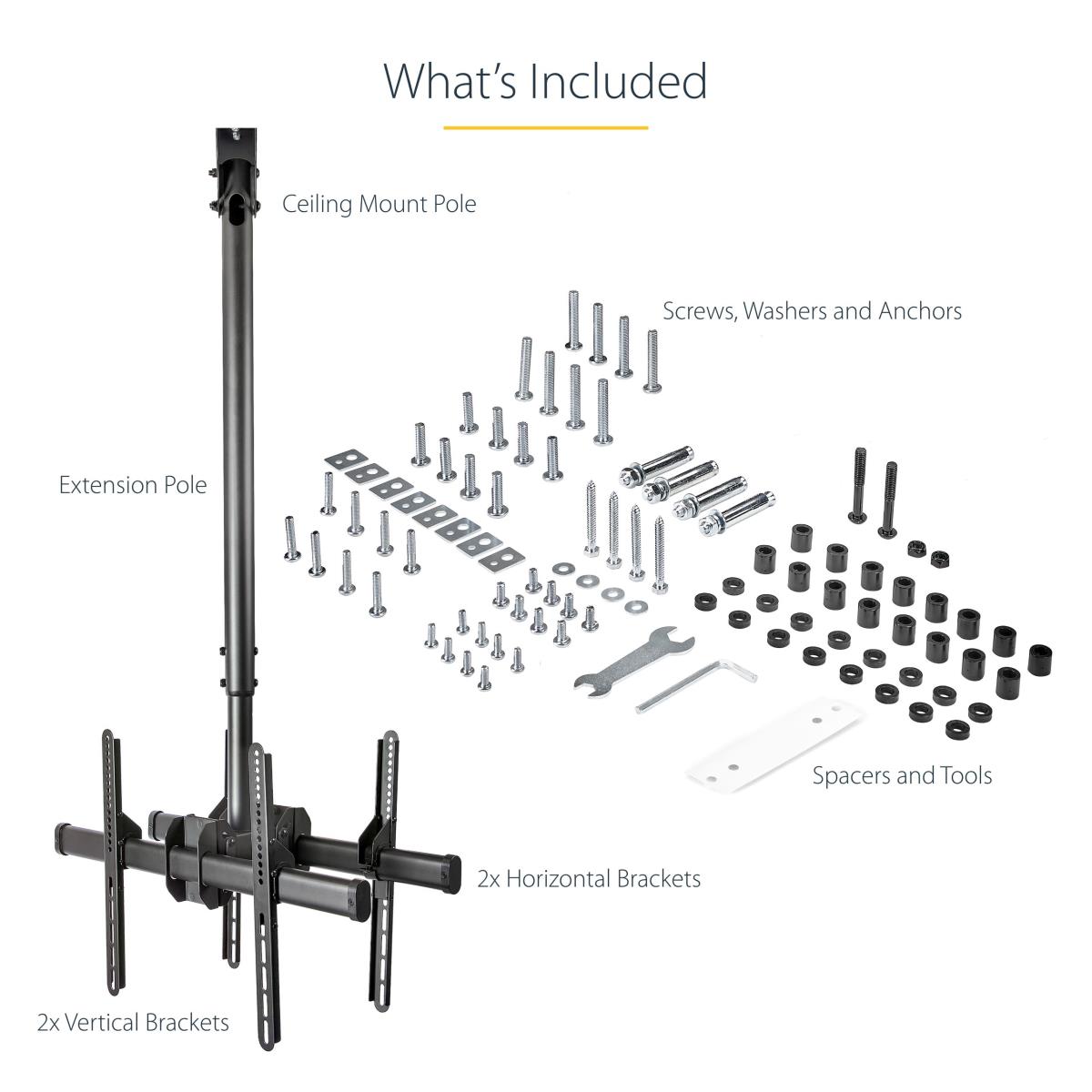 STARTECH.COM Ceiling Tv Mount Back-to-back For 32in To 75in Displays/steel