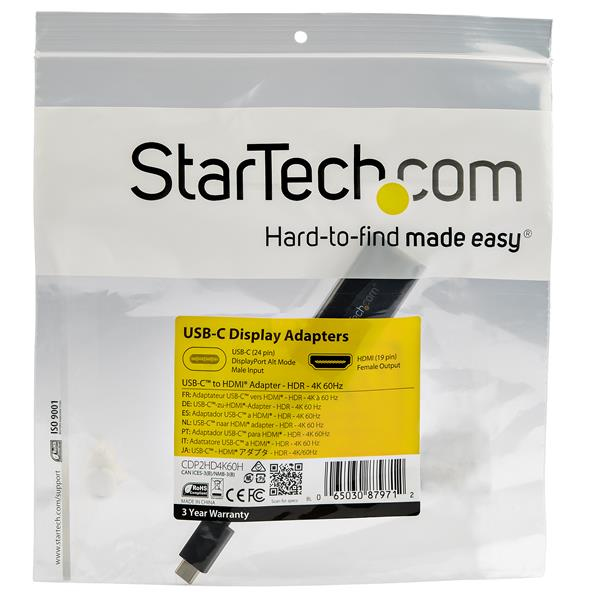 STARTECH.COM USB-c To Hdmi Adapter - With Hdr 4k 60hz Dp 1.4 Hdmi 2.0b