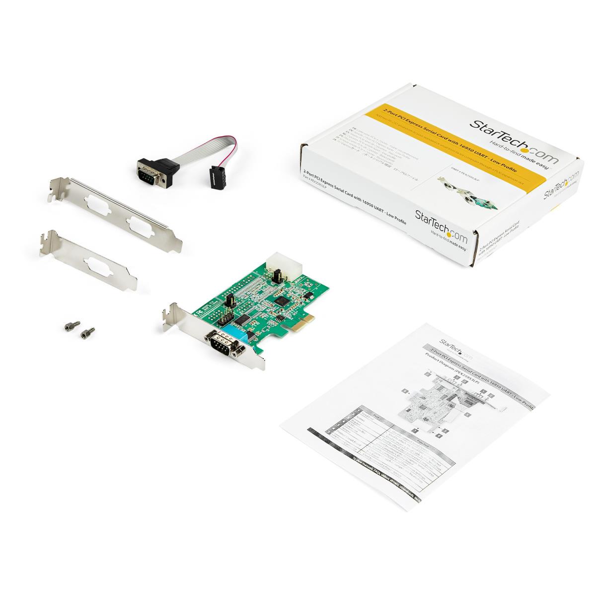 STARTECH.COM 2port Rs232 Serial Port Pci-e Card - 16950 Uart