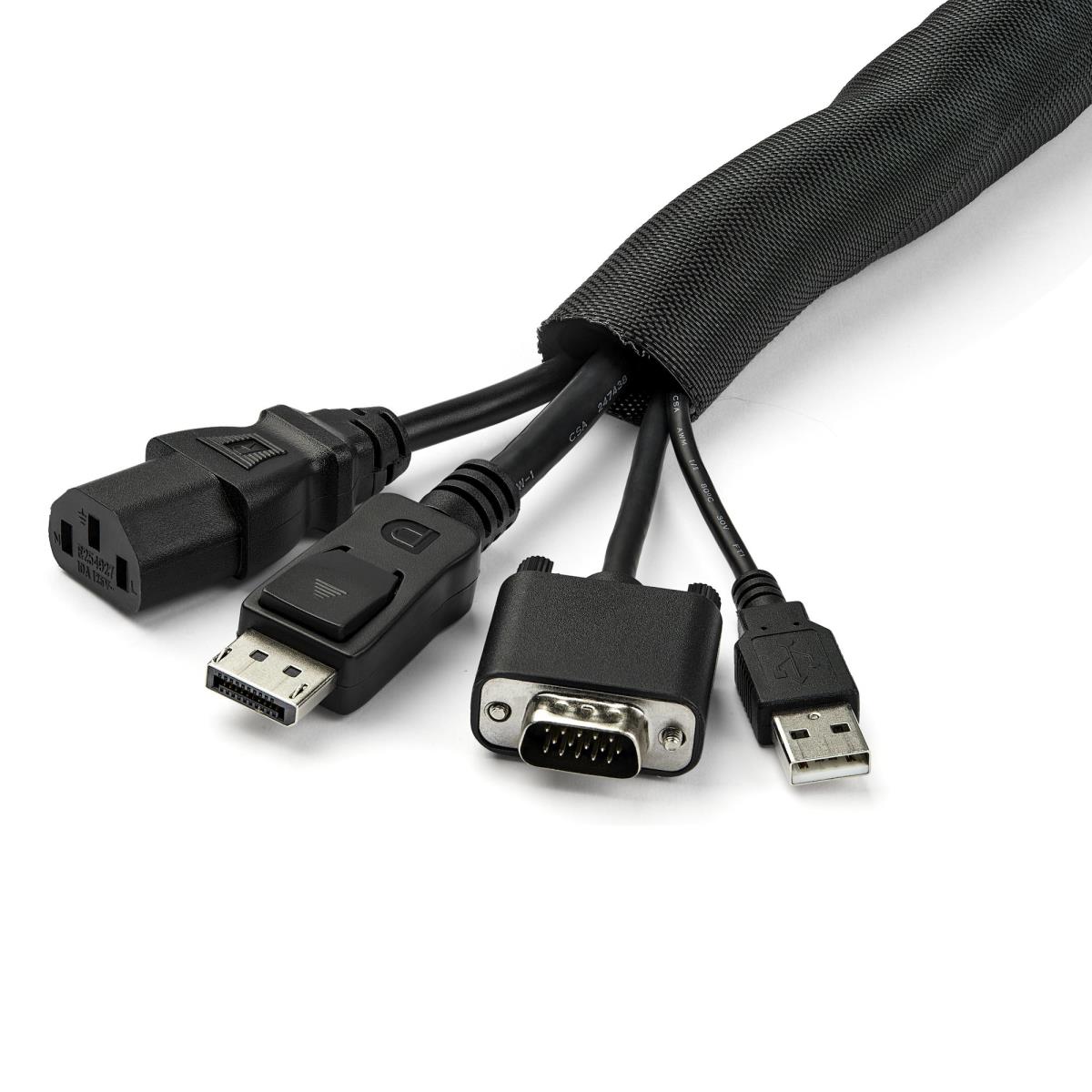 STARTECH.COM Cable Management Sleeve - Trimmable Fabric Cable Organizer 4.5m