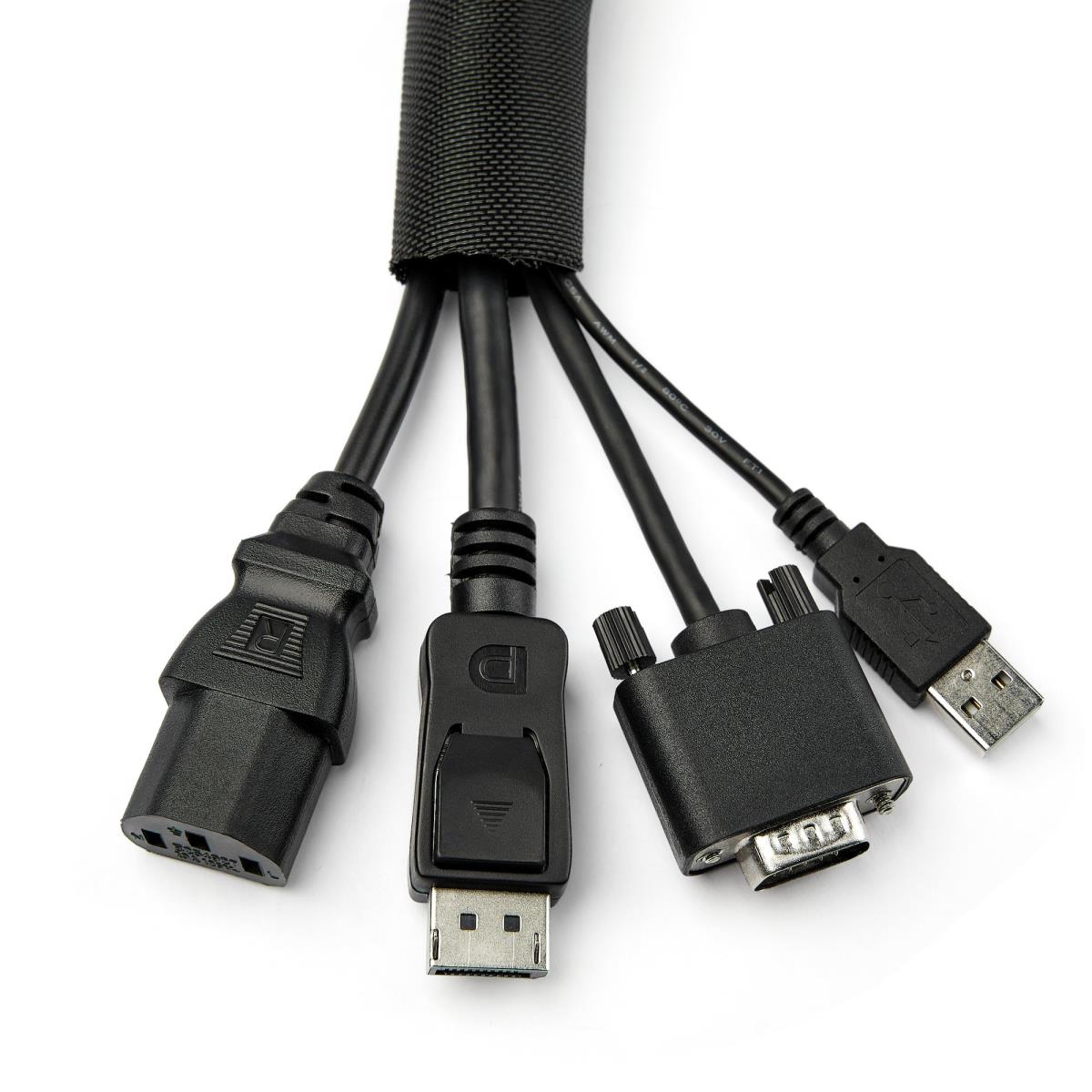 STARTECH.COM Cable Management Sleeve - Trimmable Fabric Cable Organizer 4.5m