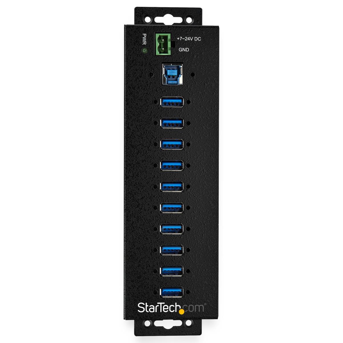 STARTECH.COM USB Hub - 10-port Industrial USB 3.0 With External Power Adapter - Esd & 350w Surge Protection