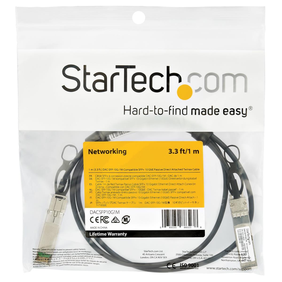 STARTECH.COM Dell Emc Dac-sfp-10g-1m Compatible Sfp+ Direct-attach Twinax Cable - 1 M
