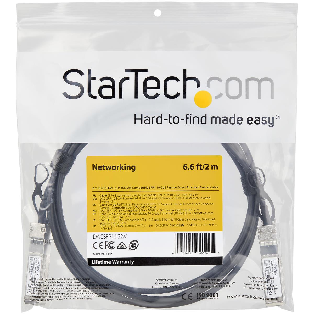 STARTECH.COM Dell Emc Dac-sfp-10g-2m Compatible Sfp+ Direct-attach Twinax Cable - 2 M