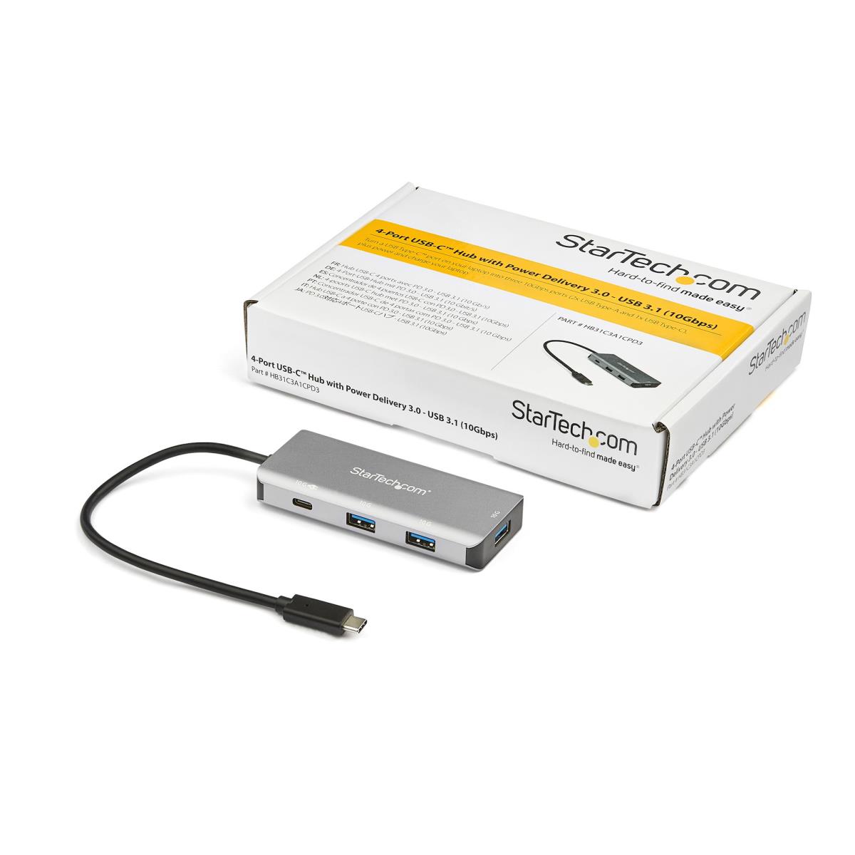 STARTECH.COM USB-c Hub - 4-port With Power Delivery - 10gbps - 3x USB-a & 1x USB-c