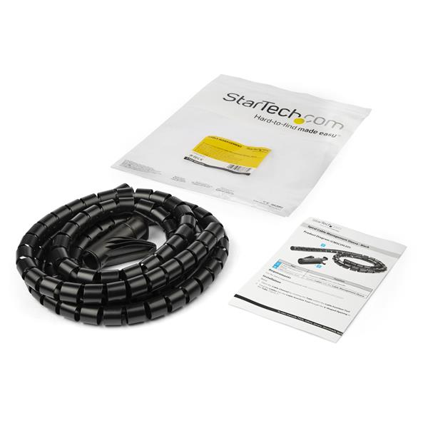 STARTECH.COM Spiral Cable Management Sleeve 25mm X 1.5m /1x 4.9 - Black