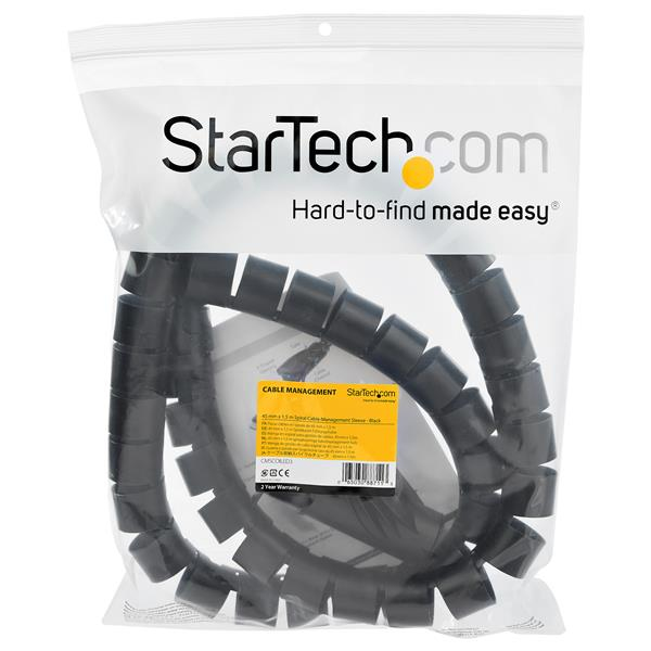 STARTECH.COM Spiral Cable Management Sleeve 45mmx1.5m /1.8x4.9 - Black