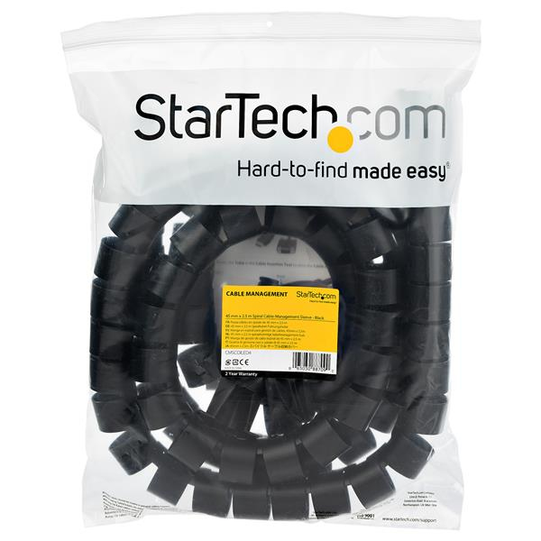 STARTECH.COM Spiral Cable Management Sleeve 45mmx2.5m /1.8x8.2 - Black