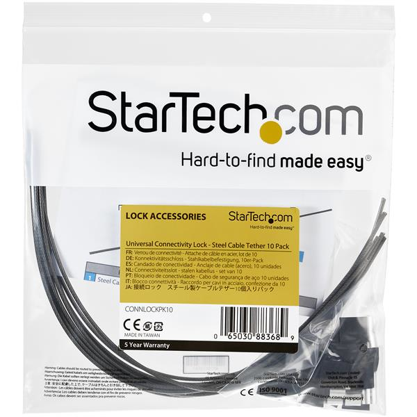 STARTECH.COM Security Tether Cables - 10 Pack - Steel - Adjustable