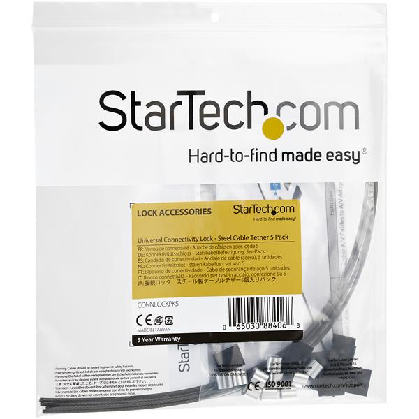 STARTECH.COM Security Tether Cables - 5 Pack Steel Cable Adapter Tethers