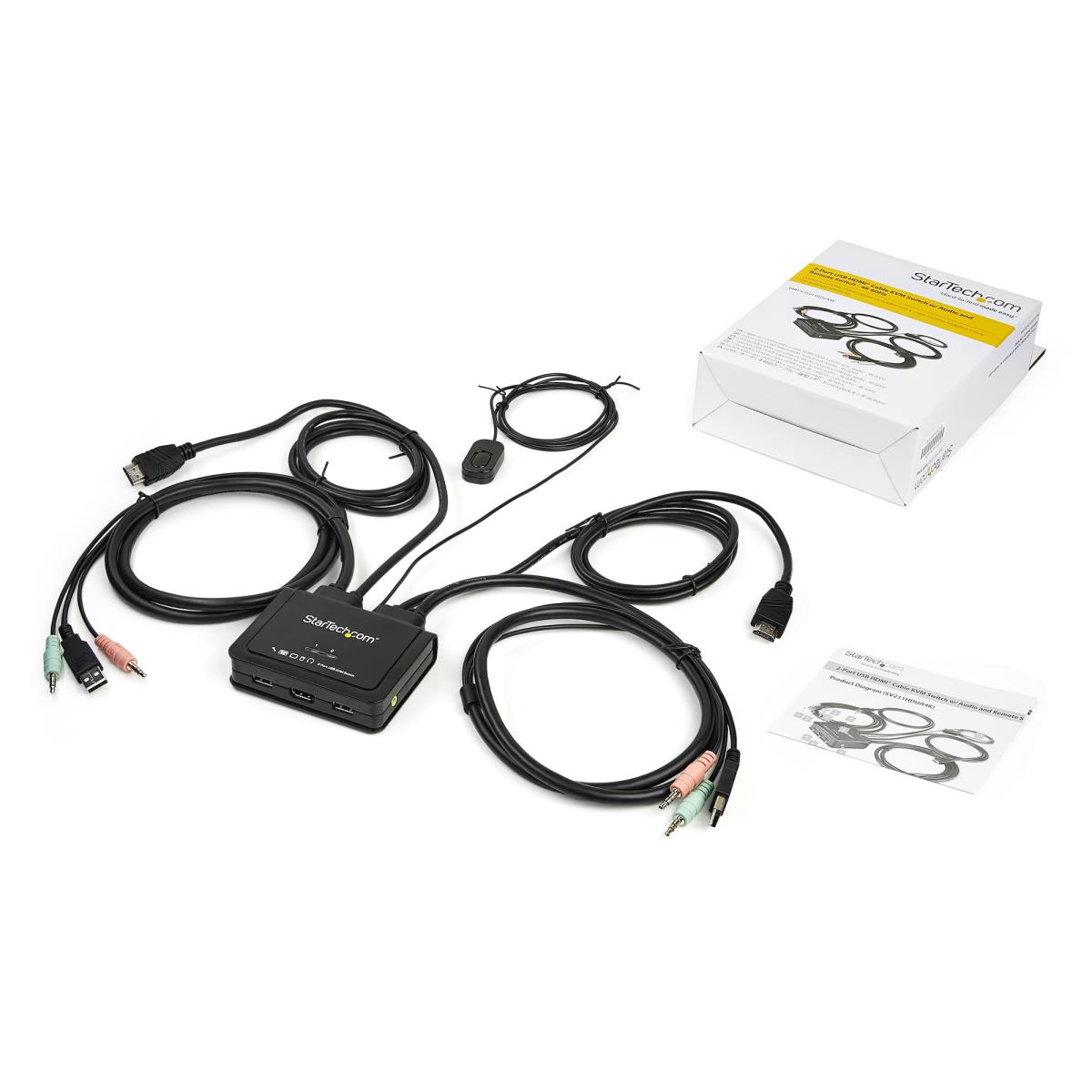 STARTECH.COM Hdmi KVM Switch With Built-in Cables - 2-port USB 4k 60hz