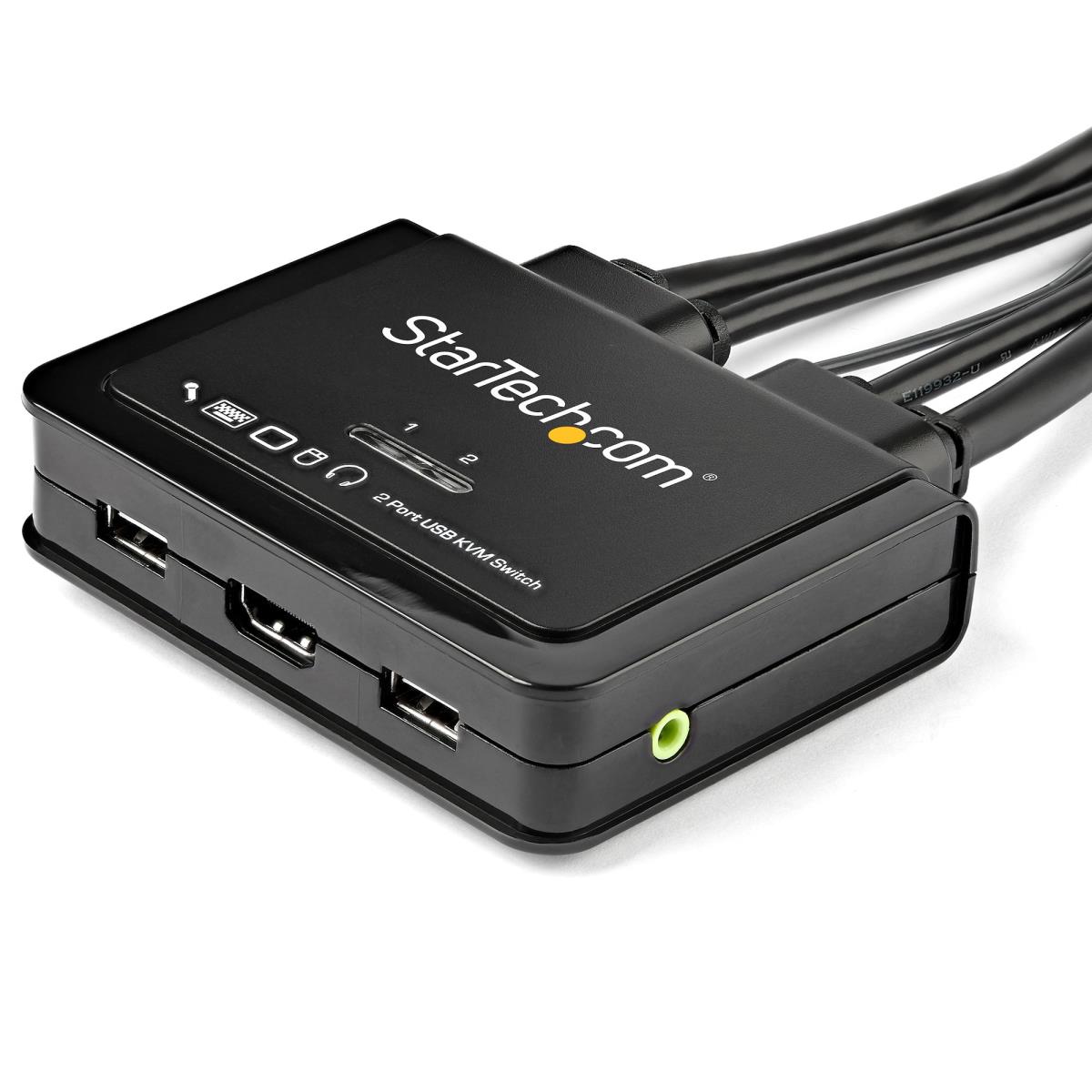 STARTECH.COM Hdmi KVM Switch With Built-in Cables - 2-port USB 4k 60hz