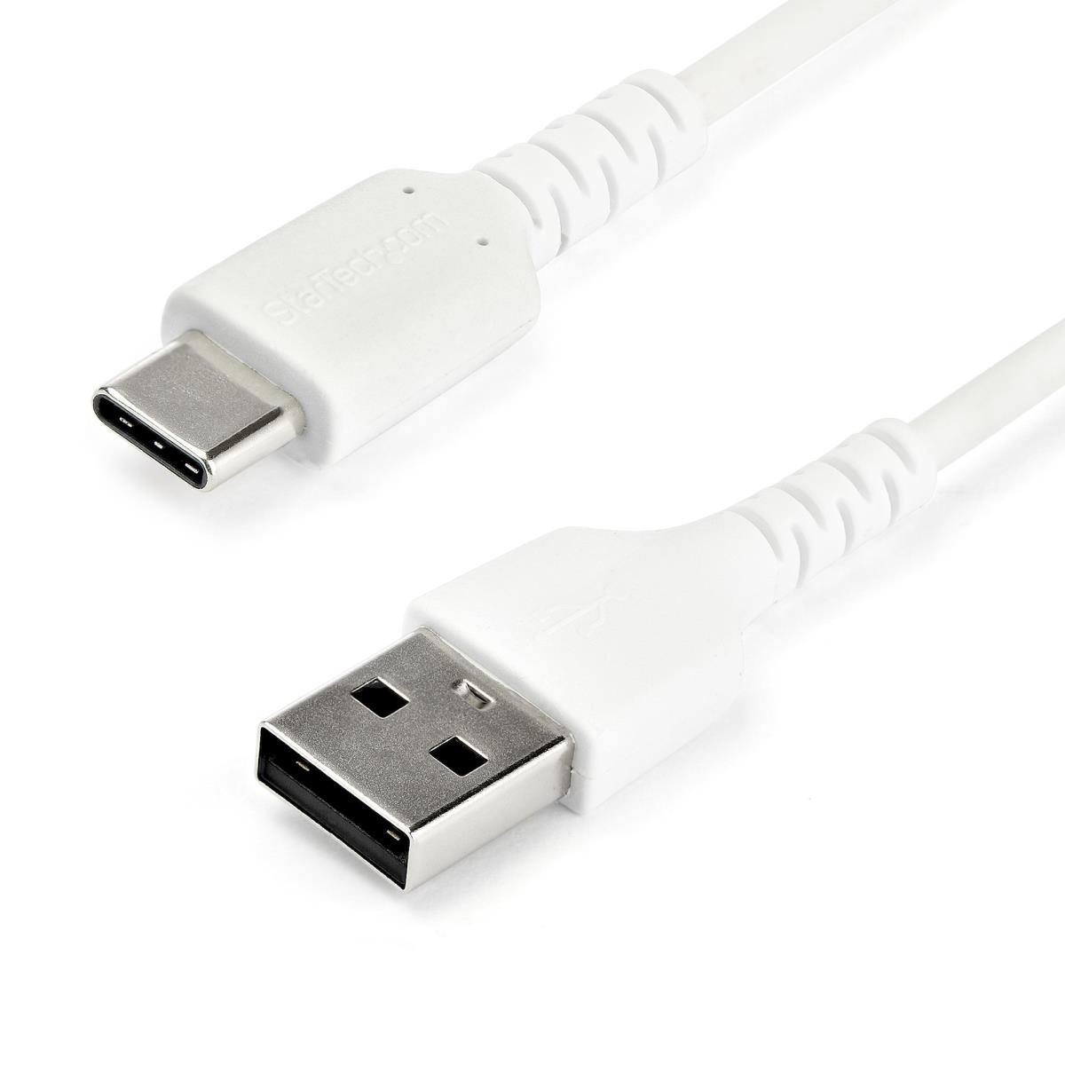 STARTECH.COM Durable USB 2.0 To USB C Cable - Aramid Fiber - 1m White