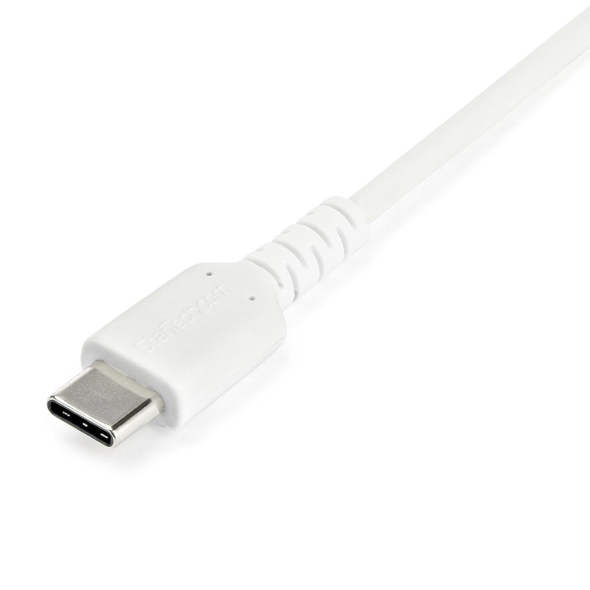 STARTECH.COM Durable USB 2.0 To USB C Cable - Aramid Fiber - 1m White