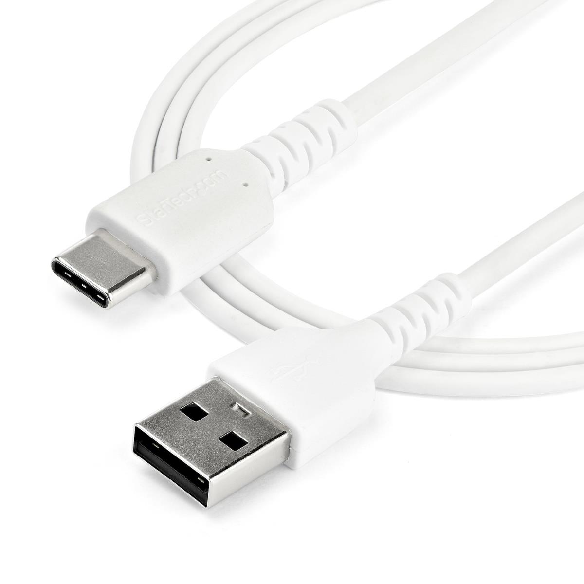 STARTECH.COM Durable USB 2.0 To USB C Cable - Aramid Fiber - 1m White