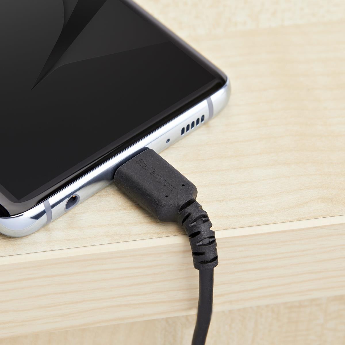 STARTECH.COM Durable USB 2.0 To USB C Cable - Aramid Fiber - 2m Black
