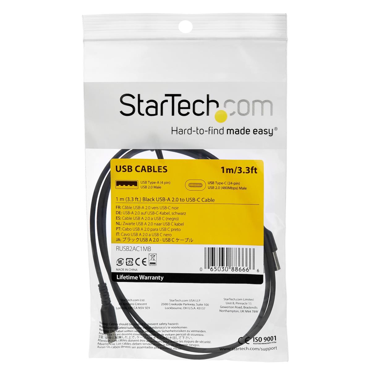 STARTECH.COM Durable Fast Charge & Sync USB 3.1 - USB C Charging Cable - 1m