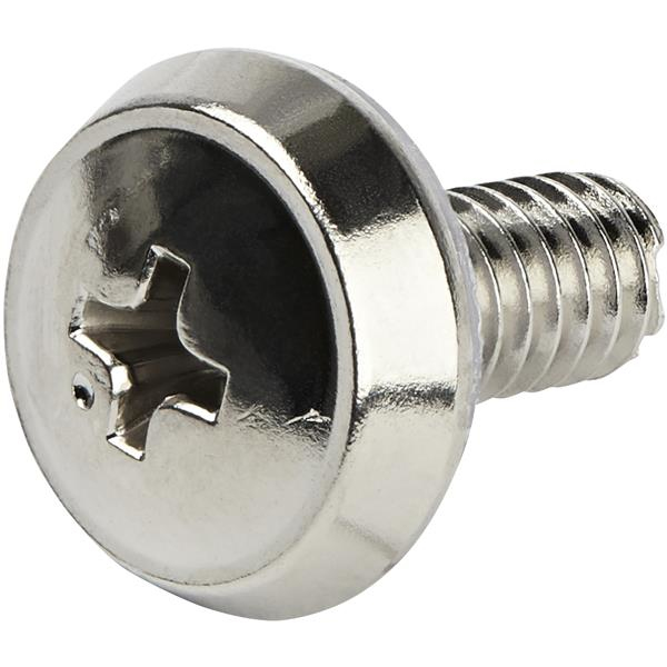 STARTECH.COM 12-24 Server Rack Screws - Mounting Screws for Rack and Server Cabinets - Nickel-Plated - 50 pack