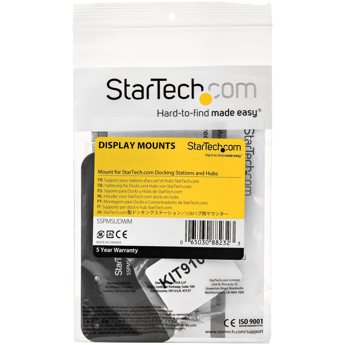 STARTECH.COM Docking Station Mount - Wall Or Under Desk Mounting Plate Steel