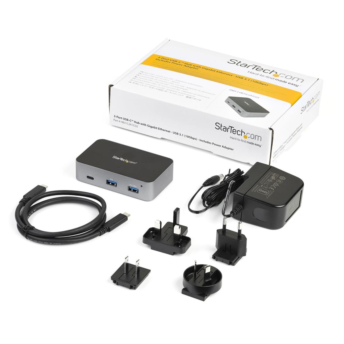 STARTECH.COM USB-c Hub 3-port With Lan Port - 10 Gbps - 2x USB-a & 1x USB-c - Powered