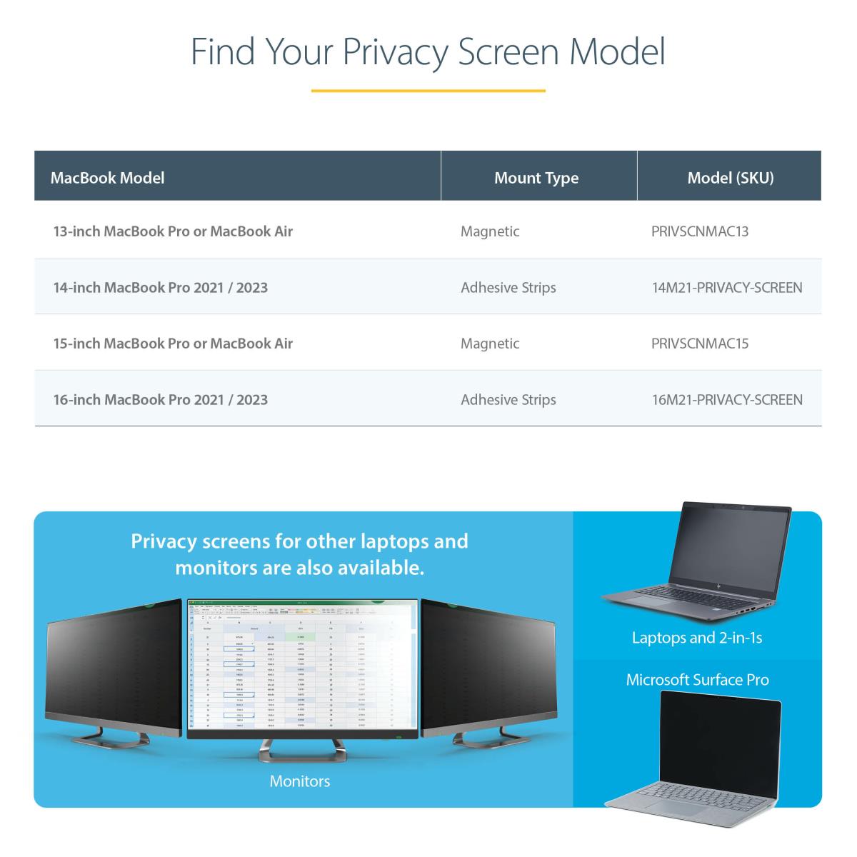 STARTECH.COM Privacy Screen - MacBook -13in