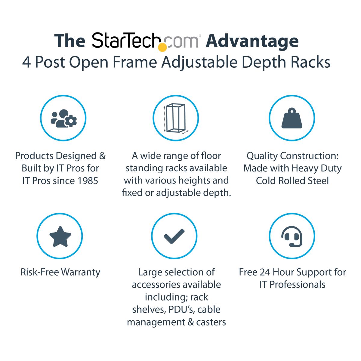 STARTECH.COM Rack - 15u Open Frame - 22-40 In. Depth