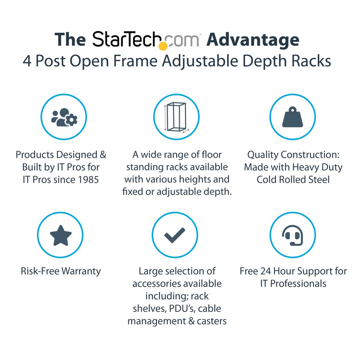 STARTECH.COM Rack - 18u Open Frame - 22-40 In. Depth