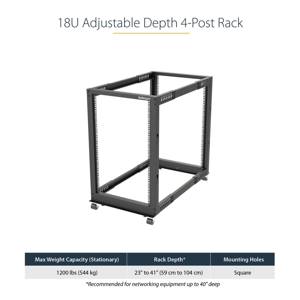 STARTECH.COM Rack - 18u Open Frame - 22-40 In. Depth