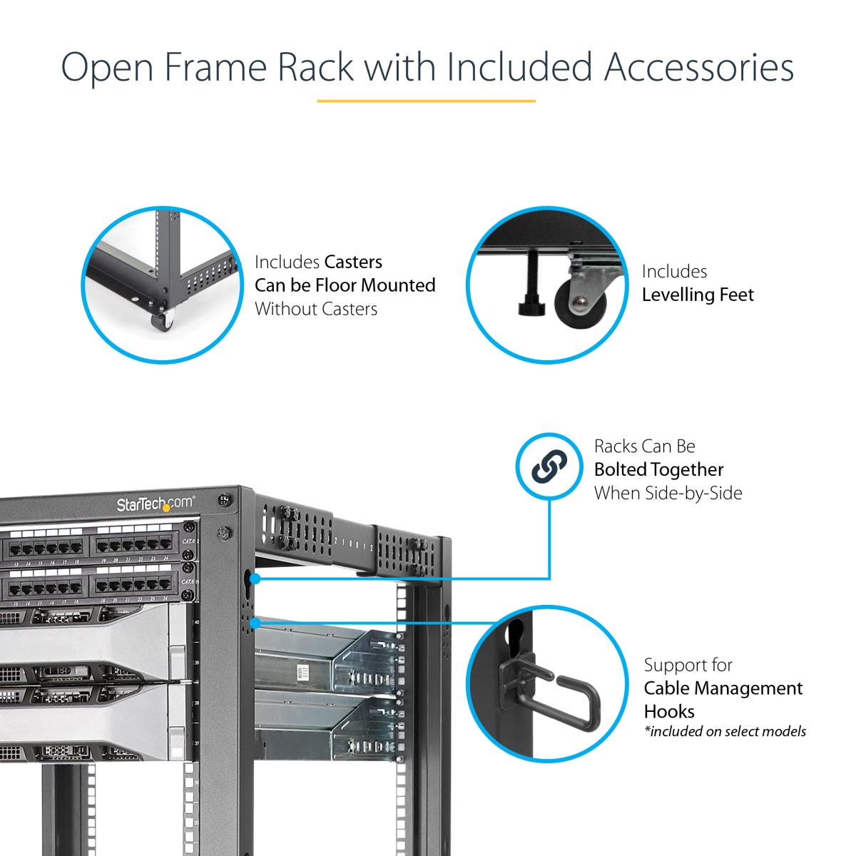 STARTECH.COM Rack - 18u Open Frame - 22-40 In. Depth