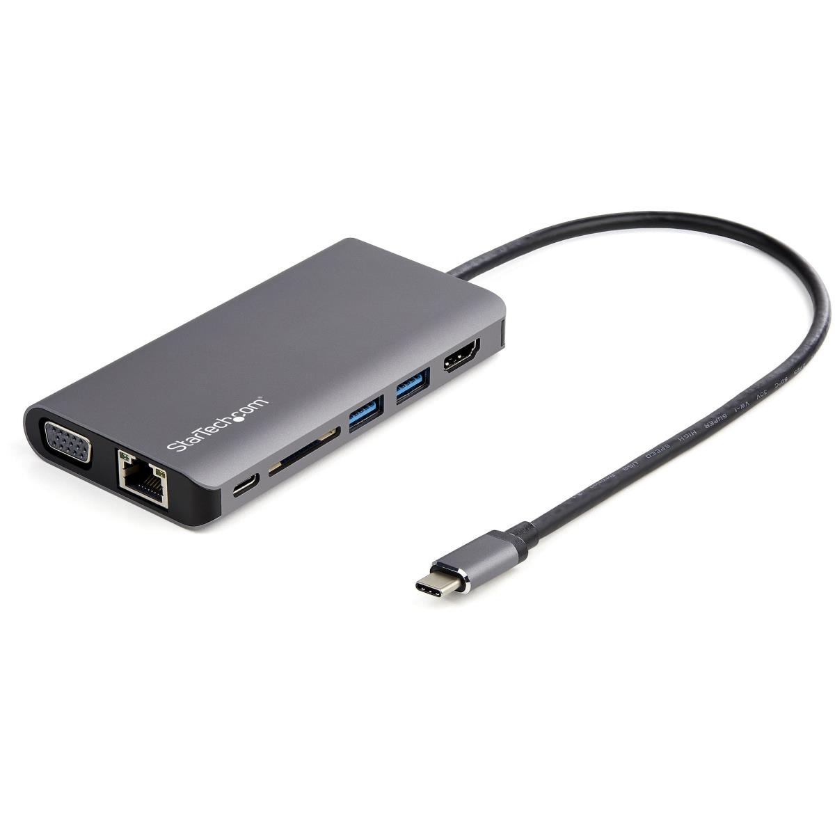STARTECH.COM Mini Docking Station - USB-c Multiport Adapter - Hdmi / Vga - Pd - Sd - Ethernet - Audio & Mic - 30cm Cable