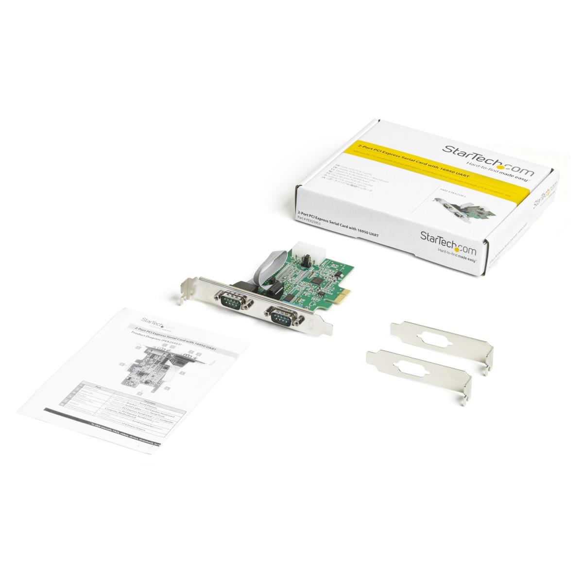 STARTECH.COM Serial Card - 2 Port Pci-e Rs232 16950 Uart