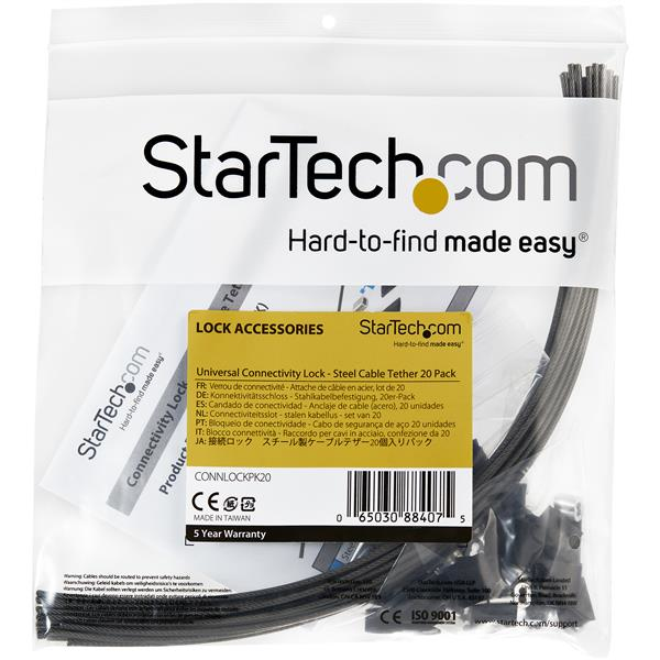 STARTECH.COM Security Tether Cables - 20 Pack - Steel - Adjustable