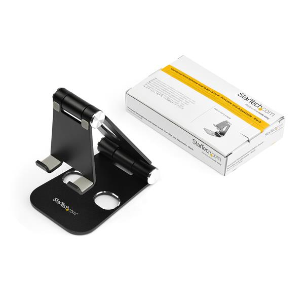 STARTECH.COM Universal Smartphone And Tablet Stand - Multi Angle - Foldable Black