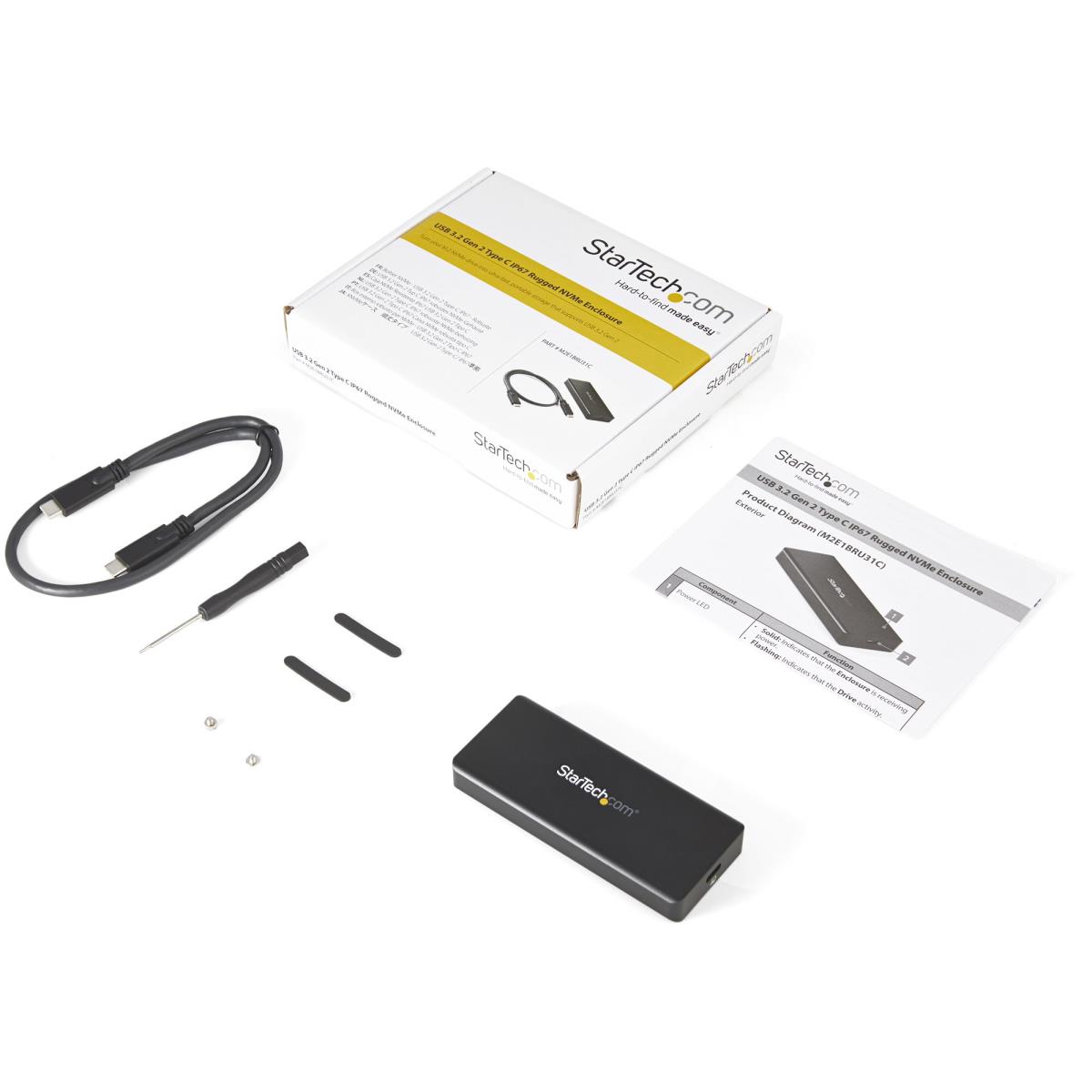 STARTECH.COM M.2 Nvme Pci-e SSD Enclosure - Ip67 - USB 3.1 Gen 2 10gbps