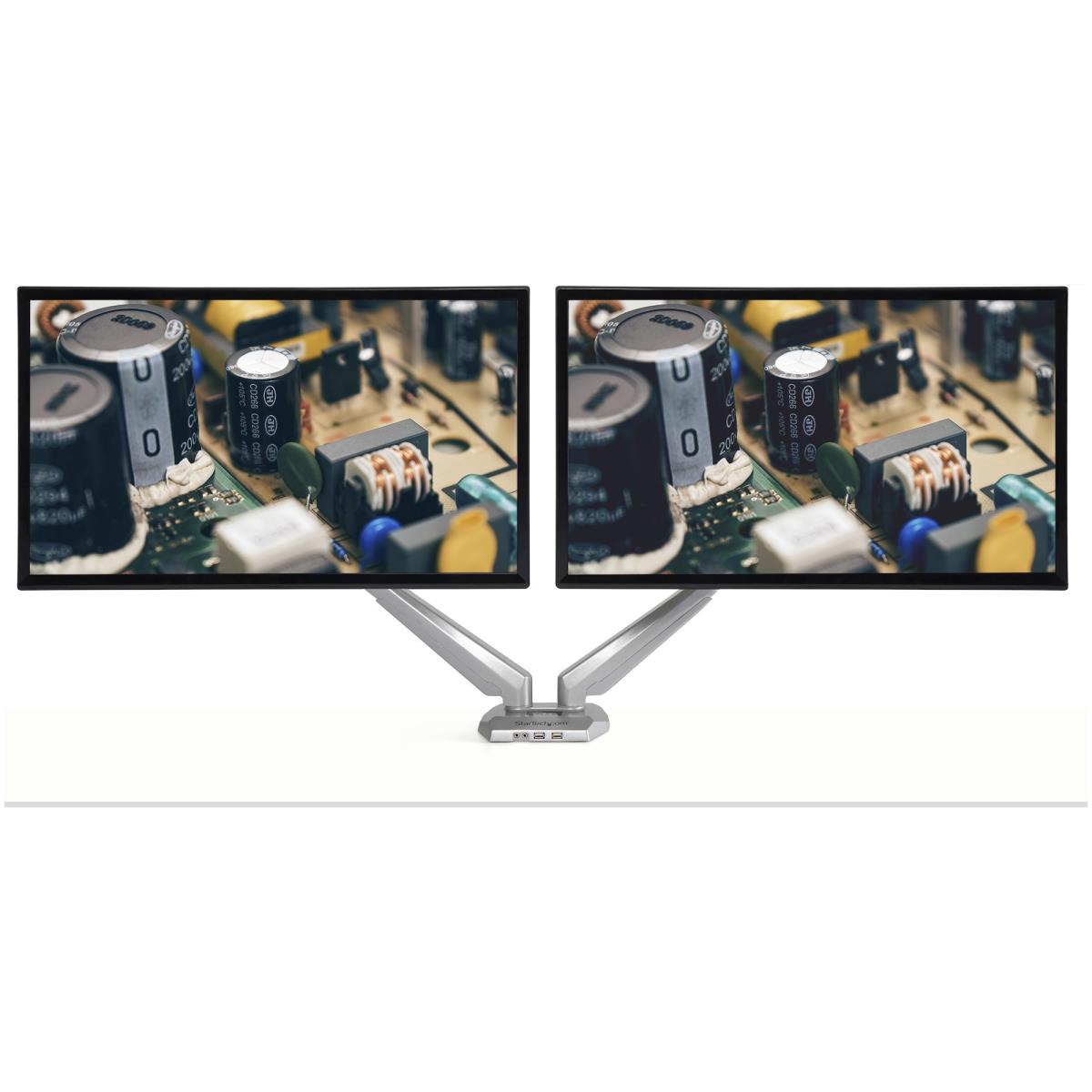 STARTECH.COM Dual Desk Mount Monitor Arm Built-in 2-port USB And 3.5mm