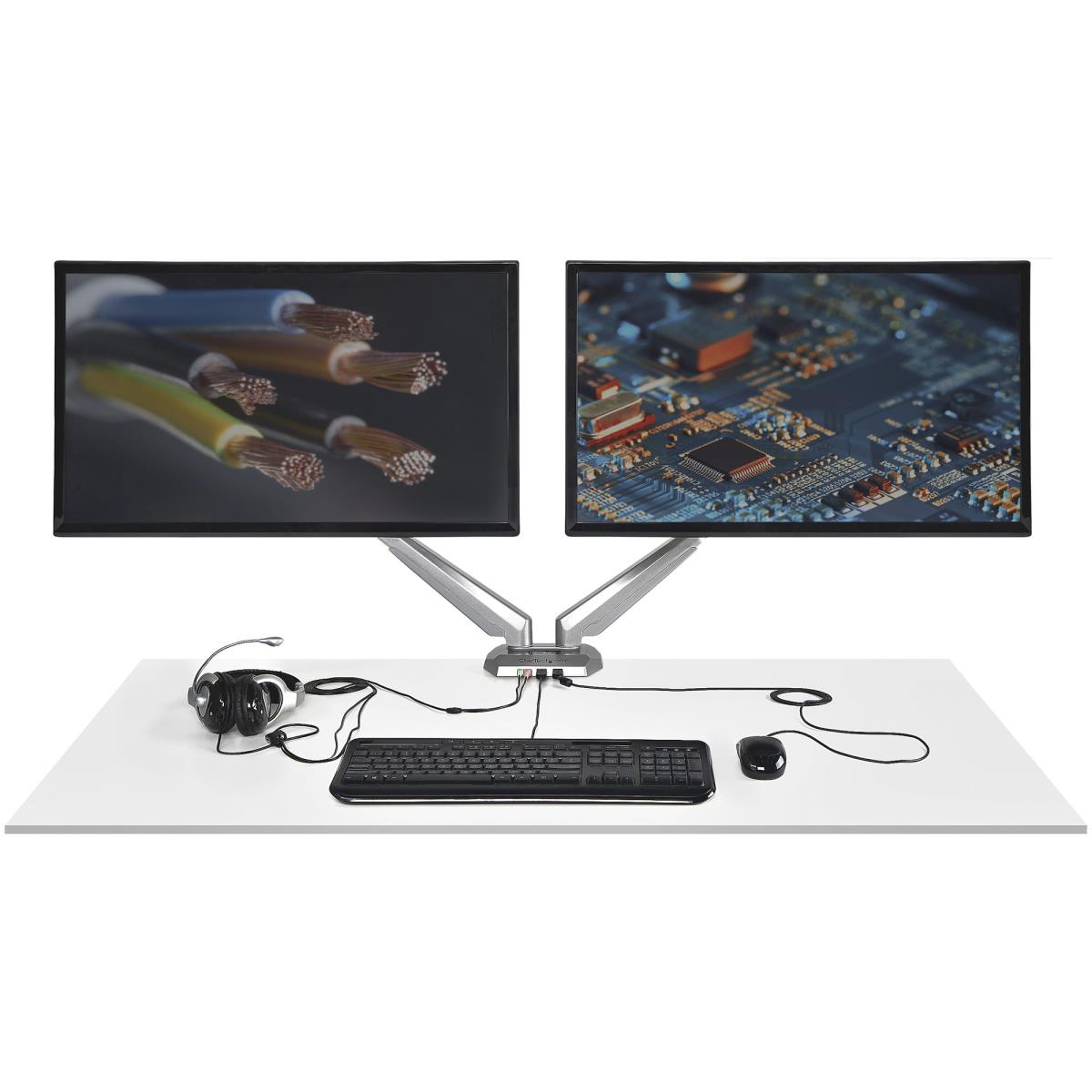 STARTECH.COM Dual Desk Mount Monitor Arm Built-in 2-port USB And 3.5mm