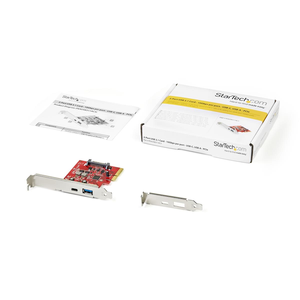 STARTECH.COM 2-port 10gbps USB-a/USB-c Pci-e Card USB 3.1 Gen 2  PCI Express