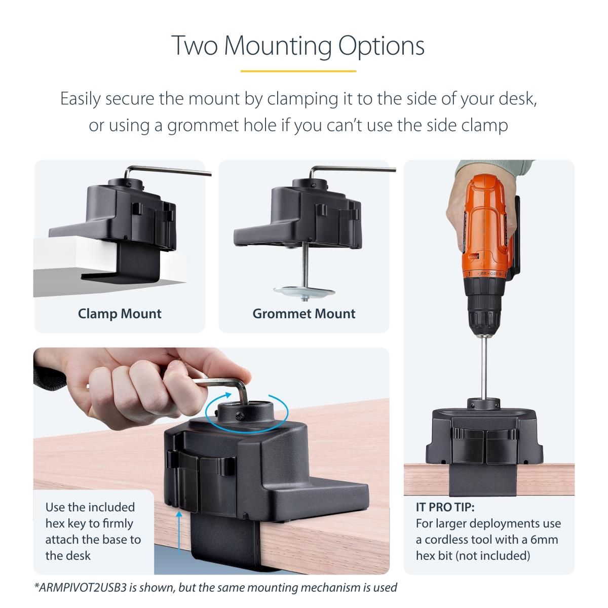 STARTECH.COM Single Desk Mount Monitor Arm 2 Built-in USB 3.0 Ports - Vesa