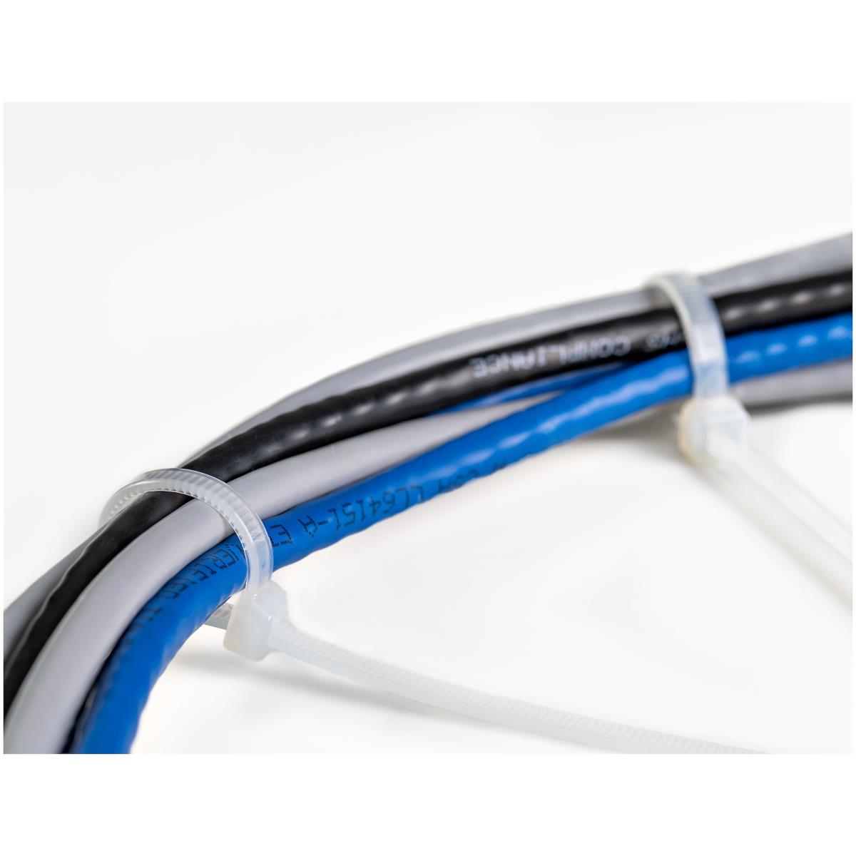 STARTECH.COM Cable Ties -white Nylon Zip Tie Wraps Ul Taa 100 Pack 8in