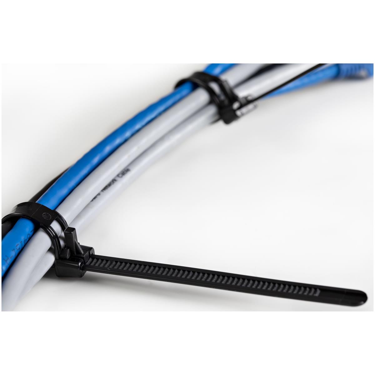 STARTECH.COM Resealable Zip Ties 8in Black 100 Pk