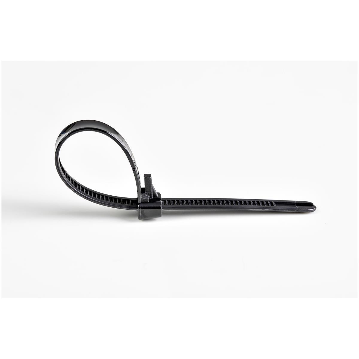 STARTECH.COM Resealable Zip Ties 8in Black 100 Pk