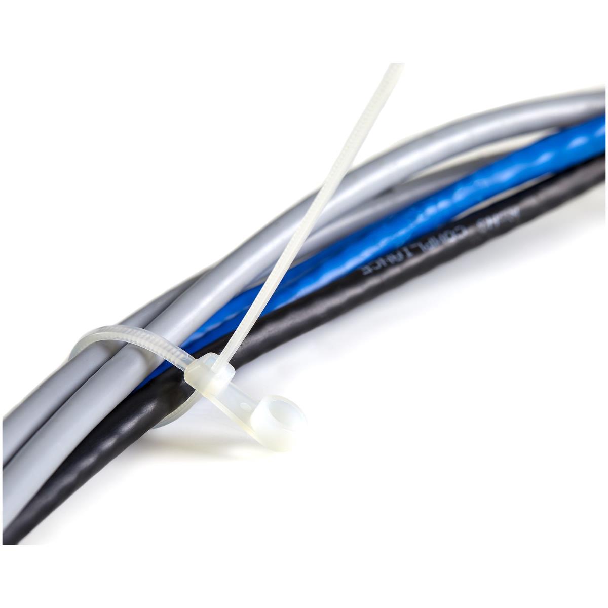 STARTECH.COM Plastic Zip Ties With Screw Hole 4in 100 Pack