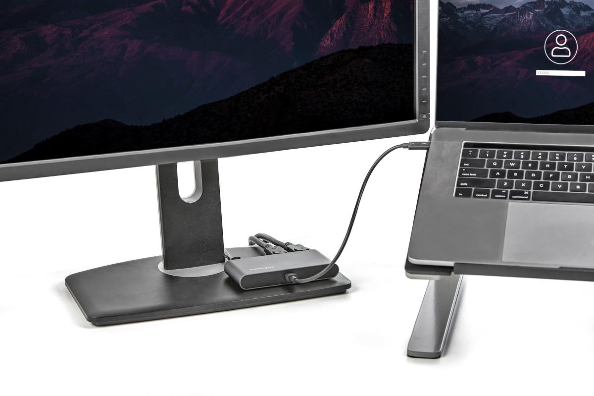 STARTECH.COM Thunderbolt 3 Mini Dock - Portable Dual Monitor Tb3 Docking Station W/ DisplayPort 4k 60hz - 1x USB-a & Gbe - 11in Attached Cable