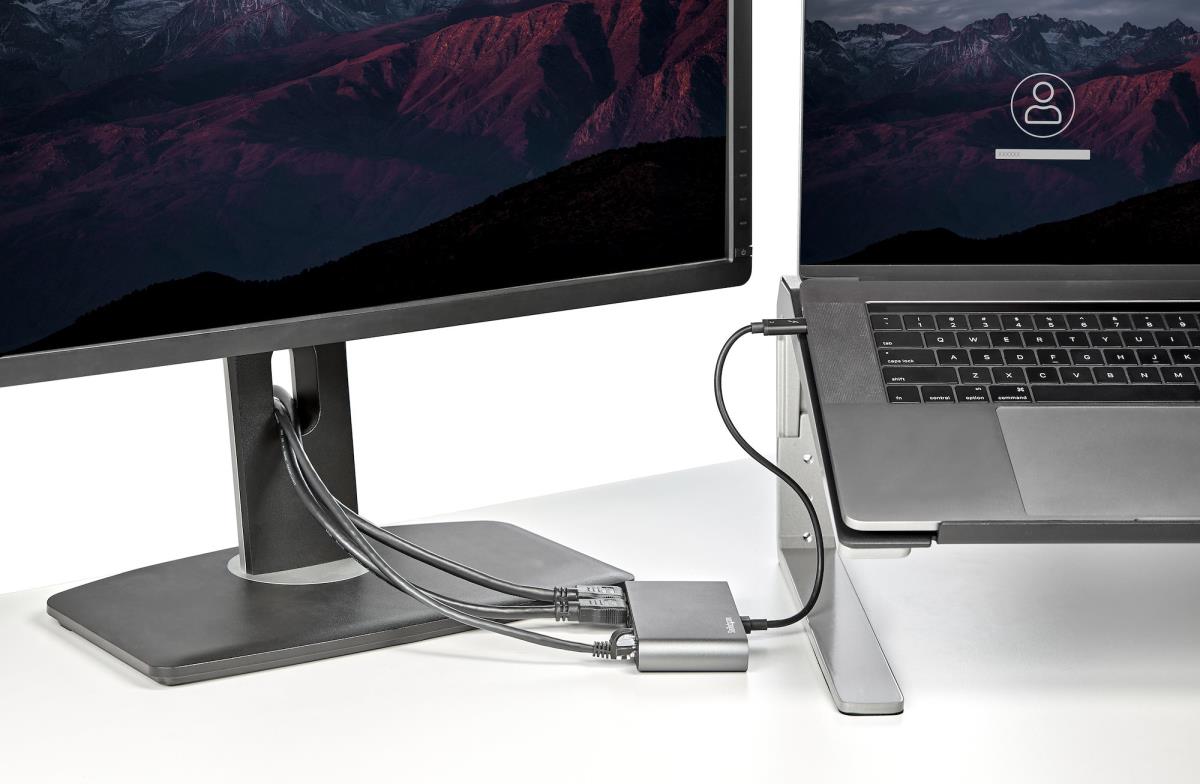 STARTECH.COM Thunderbolt 3 Mini Dock - Portable Dual Monitor Tb3 Laptop Docking Station Hdmi 4k 60hz - 2x USB-a & Gbe - 11in (28cm) Cable