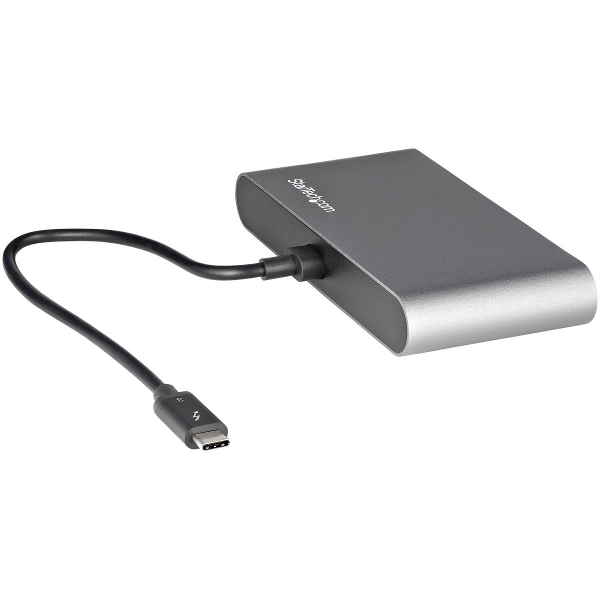 STARTECH.COM Thunderbolt 3 Mini Dock - Portable Dual Monitor Tb3 Laptop Docking Station Hdmi 4k 60hz - 2x USB-a & Gbe - 11in (28cm) Cable