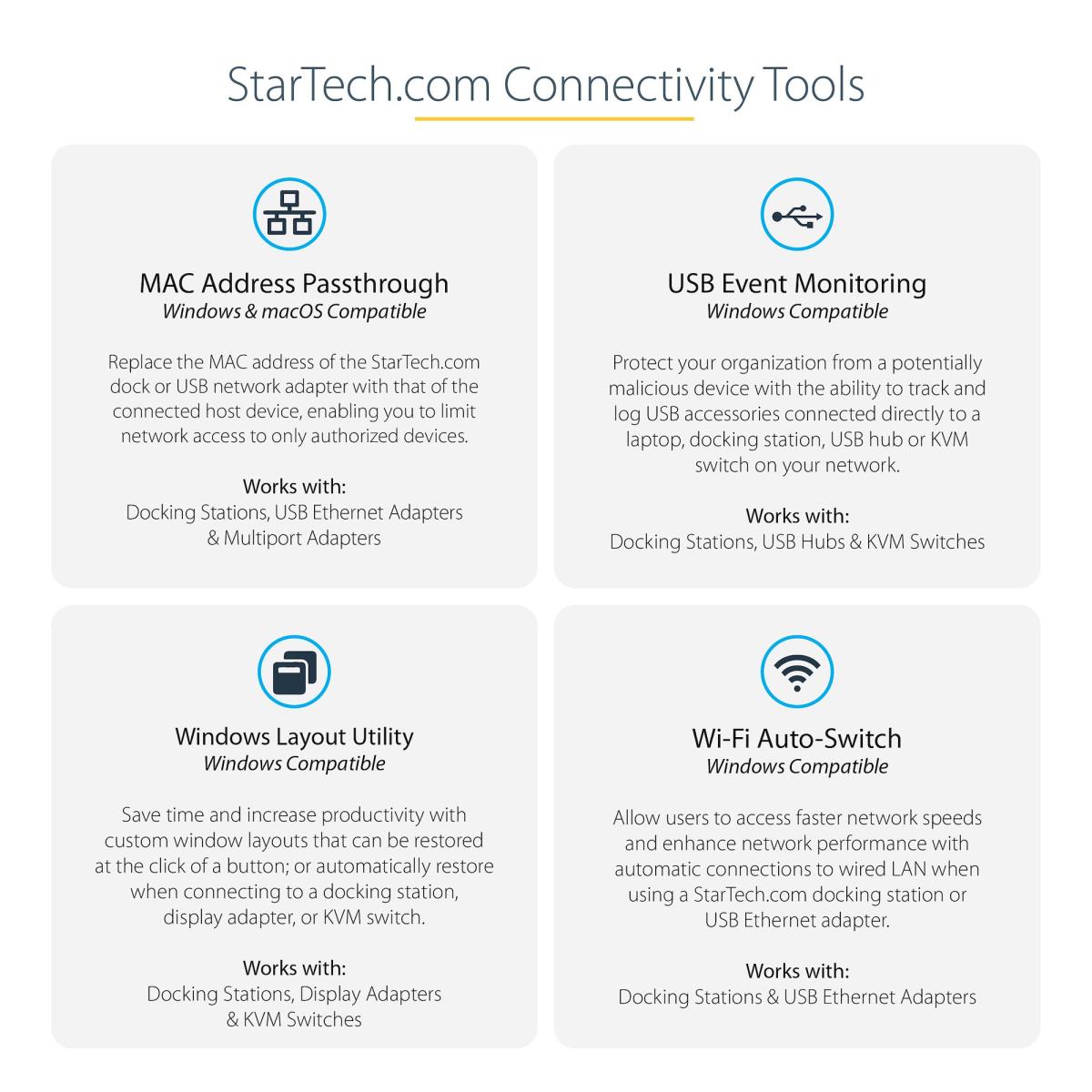 STARTECH.COM USB-c Multiport Adapter - USB Type-c 10gbps Mini Dock 4k 60hz Hdmi/DisplayPort/1080p Vga - 75w Pd Passthrough, USB Hub & Gbe